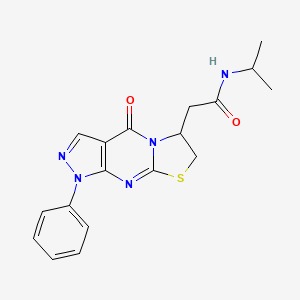 molecular formula C18H19N5O2S B3014710 N-isopropyl-2-(4-oxo-1-phenyl-1,4,6,7-tetrahydropyrazolo[3,4-d]thiazolo[3,2-a]pyrimidin-6-yl)acetamide CAS No. 941889-64-1
