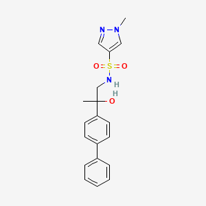 molecular formula C19H21N3O3S B3014719 N-(2-([1,1'-biphenyl]-4-yl)-2-hydroxypropyl)-1-methyl-1H-pyrazole-4-sulfonamide CAS No. 1798488-53-5