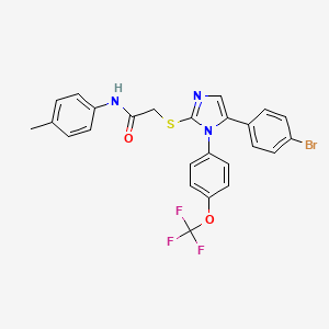 2-((5-(4-bromophenyl)-1-(4-(trifluoromethoxy)phenyl)-1H-imidazol-2-yl)thio)-N-(p-tolyl)acetamide