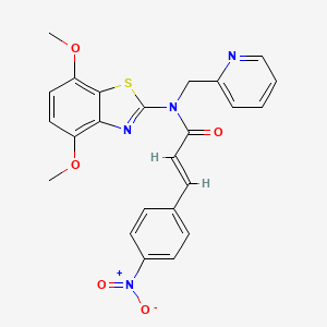 (E)-N-(4,7-dimethoxybenzo[d]thiazol-2-yl)-3-(4-nitrophenyl)-N-(pyridin-2-ylmethyl)acrylamide