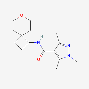 1,3,5-trimethyl-N-(7-oxaspiro[3.5]nonan-1-yl)-1H-pyrazole-4-carboxamide