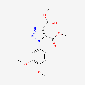 molecular formula C14H15N3O6 B3014755 dimethyl 1-(3,4-dimethoxyphenyl)-1H-1,2,3-triazole-4,5-dicarboxylate CAS No. 895641-52-8