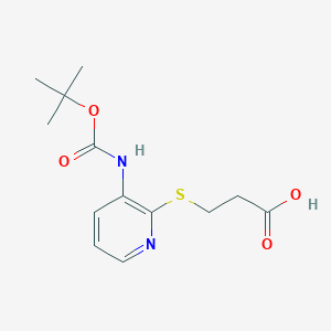 3-[3-[(2-Methylpropan-2-yl)oxycarbonylamino]pyridin-2-yl]sulfanylpropanoic acid