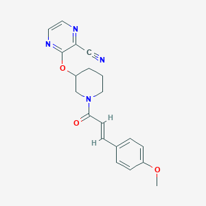 (E)-3-((1-(3-(4-methoxyphenyl)acryloyl)piperidin-3-yl)oxy)pyrazine-2-carbonitrile