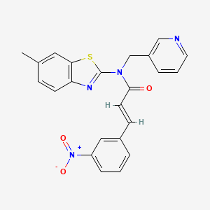 (E)-N-(6-methylbenzo[d]thiazol-2-yl)-3-(3-nitrophenyl)-N-(pyridin-3-ylmethyl)acrylamide