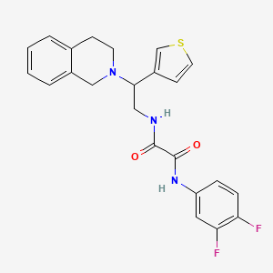 molecular formula C23H21F2N3O2S B3014766 N1-(3,4-difluorophenyl)-N2-(2-(3,4-dihydroisoquinolin-2(1H)-yl)-2-(thiophen-3-yl)ethyl)oxalamide CAS No. 954618-57-6