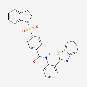 N-(2-(benzo[d]thiazol-2-yl)phenyl)-4-(indolin-1-ylsulfonyl)benzamide
