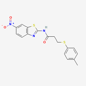molecular formula C17H15N3O3S2 B3014773 N-(6-nitrobenzo[d]thiazol-2-yl)-3-(p-tolylthio)propanamide CAS No. 895460-74-9