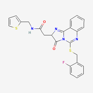 2-[5-[(2-fluorophenyl)methylsulfanyl]-3-oxo-2H-imidazo[1,2-c]quinazolin-2-yl]-N-(thiophen-2-ylmethyl)acetamide