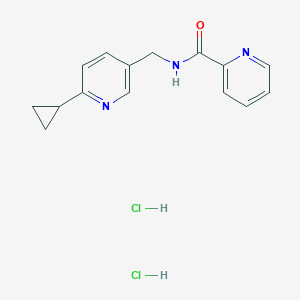 molecular formula C15H17Cl2N3O B3014792 N-[(6-cyclopropylpyridin-3-yl)methyl]pyridine-2-carboxamide dihydrochloride CAS No. 2320220-48-0