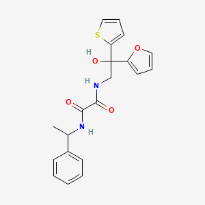 N1-(2-(furan-2-yl)-2-hydroxy-2-(thiophen-2-yl)ethyl)-N2-(1-phenylethyl)oxalamide