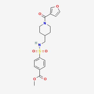 molecular formula C19H22N2O6S B3014794 methyl 4-(N-((1-(furan-3-carbonyl)piperidin-4-yl)methyl)sulfamoyl)benzoate CAS No. 1396814-91-7