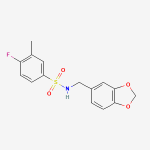 N-(1,3-benzodioxol-5-ylmethyl)-4-fluoro-3-methylbenzenesulfonamide