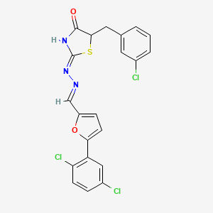 (Z)-5-(3-chlorobenzyl)-2-((E)-((5-(2,5-dichlorophenyl)furan-2-yl)methylene)hydrazono)thiazolidin-4-one