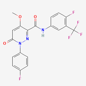 1-(4-fluorophenyl)-N-[4-fluoro-3-(trifluoromethyl)phenyl]-4-methoxy-6-oxo-1,6-dihydropyridazine-3-carboxamide