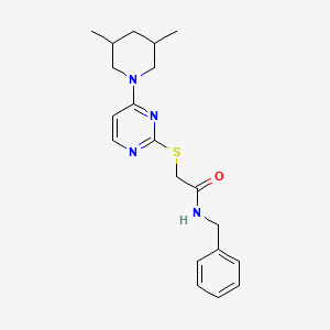 N-benzyl-2-((4-(3,5-dimethylpiperidin-1-yl)pyrimidin-2-yl)thio)acetamide