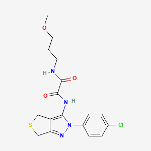 molecular formula C17H19ClN4O3S B3014811 N'-[2-(4-chlorophenyl)-4,6-dihydrothieno[3,4-c]pyrazol-3-yl]-N-(3-methoxypropyl)oxamide CAS No. 900010-32-4