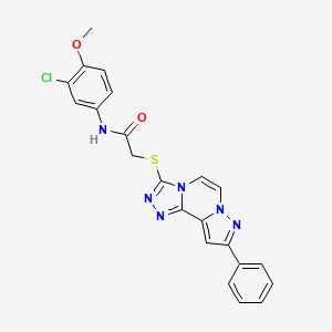 molecular formula C22H17ClN6O2S B3014818 N-(3-chloro-4-methoxyphenyl)-2-((9-phenylpyrazolo[1,5-a][1,2,4]triazolo[3,4-c]pyrazin-3-yl)thio)acetamide CAS No. 1207010-59-0