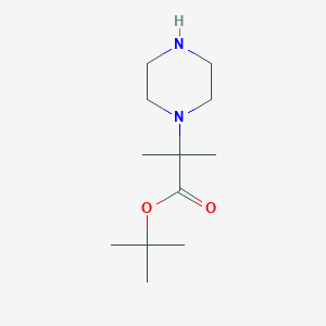 molecular formula C12H24N2O2 B3014820 Tert-butyl 2-methyl-2-piperazin-1-ylpropanoate CAS No. 2248290-37-9