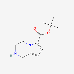 molecular formula C12H18N2O2 B3014821 Tert-butyl 1,2,3,4-tetrahydropyrrolo[1,2-a]pyrazine-6-carboxylate CAS No. 2287311-15-1