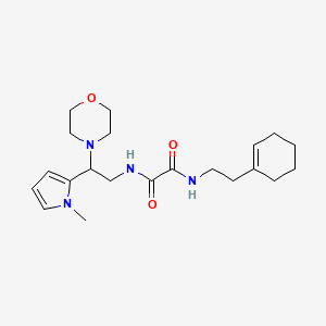 molecular formula C21H32N4O3 B3014822 N1-(2-(cyclohex-1-en-1-yl)ethyl)-N2-(2-(1-methyl-1H-pyrrol-2-yl)-2-morpholinoethyl)oxalamide CAS No. 1049477-67-9