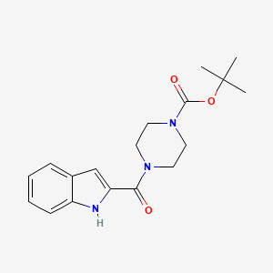 molecular formula C18H23N3O3 B3014836 Tert-butyl 4-(1H-indole-2-carbonyl)piperazine-1-carboxylate CAS No. 459168-88-8