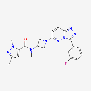N-[1-[3-(3-Fluorophenyl)-[1,2,4]triazolo[4,3-b]pyridazin-6-yl]azetidin-3-yl]-N,2,5-trimethylpyrazole-3-carboxamide