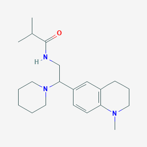molecular formula C21H33N3O B3014864 N-(2-(1-methyl-1,2,3,4-tetrahydroquinolin-6-yl)-2-(piperidin-1-yl)ethyl)isobutyramide CAS No. 922092-37-3