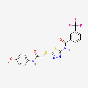 N-(5-((2-((4-methoxyphenyl)amino)-2-oxoethyl)thio)-1,3,4-thiadiazol-2-yl)-3-(trifluoromethyl)benzamide
