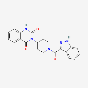 molecular formula C21H19N5O3 B3014870 3-(1-(1H-indazole-3-carbonyl)piperidin-4-yl)quinazoline-2,4(1H,3H)-dione CAS No. 2034370-82-4