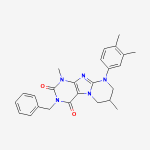 molecular formula C25H27N5O2 B3014884 3-benzyl-9-(3,4-dimethylphenyl)-1,7-dimethyl-7,8-dihydro-6H-purino[7,8-a]pyrimidine-2,4-dione CAS No. 847365-88-2