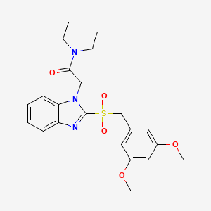 2-(2-((3,5-dimethoxybenzyl)sulfonyl)-1H-benzo[d]imidazol-1-yl)-N,N-diethylacetamide