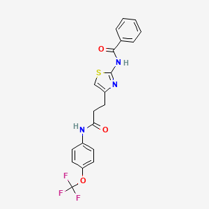 N-(4-(3-oxo-3-((4-(trifluoromethoxy)phenyl)amino)propyl)thiazol-2-yl)benzamide