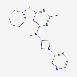 molecular formula C19H22N6S B3014917 N,2-Dimethyl-N-(1-pyrazin-2-ylazetidin-3-yl)-5,6,7,8-tetrahydro-[1]benzothiolo[2,3-d]pyrimidin-4-amine CAS No. 2415633-18-8