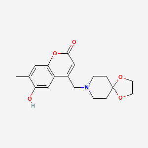 4-(1,4-Dioxa-8-azaspiro[4.5]decan-8-ylmethyl)-6-hydroxy-7-methylchromen-2-one