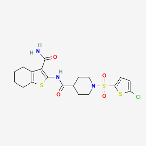 N-(3-carbamoyl-4,5,6,7-tetrahydrobenzo[b]thiophen-2-yl)-1-((5-chlorothiophen-2-yl)sulfonyl)piperidine-4-carboxamide