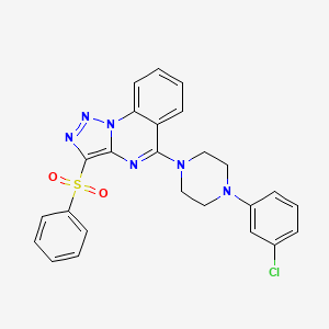 5-[4-(3-Chlorophenyl)piperazin-1-yl]-3-(phenylsulfonyl)[1,2,3]triazolo[1,5-a]quinazoline