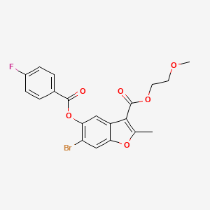 2-Methoxyethyl 6-bromo-5-((4-fluorobenzoyl)oxy)-2-methylbenzofuran-3-carboxylate