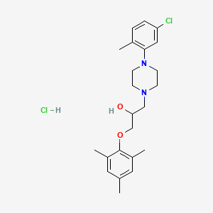 molecular formula C23H32Cl2N2O2 B3014985 1-(4-(5-Chloro-2-methylphenyl)piperazin-1-yl)-3-(mesityloxy)propan-2-ol hydrochloride CAS No. 1215573-34-4