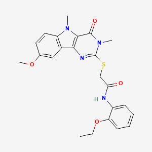 molecular formula C23H24N4O4S B3015017 N-(2-ethoxyphenyl)-2-({8-methoxy-3,5-dimethyl-4-oxo-3H,4H,5H-pyrimido[5,4-b]indol-2-yl}sulfanyl)acetamide CAS No. 1112374-98-7