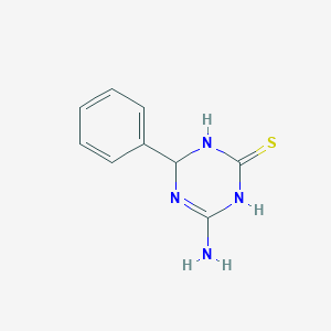 molecular formula C9H10N4S B3015021 4-Amino-6-phenyl-1,6-dihydro-1,3,5-triazine-2-thiol CAS No. 117411-02-6