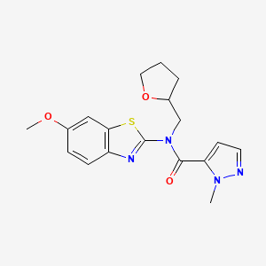 N-(6-methoxybenzo[d]thiazol-2-yl)-1-methyl-N-((tetrahydrofuran-2-yl)methyl)-1H-pyrazole-5-carboxamide