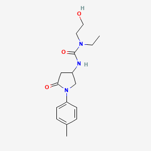 molecular formula C16H23N3O3 B3015029 1-Ethyl-1-(2-hydroxyethyl)-3-(5-oxo-1-(p-tolyl)pyrrolidin-3-yl)urea CAS No. 894012-93-2