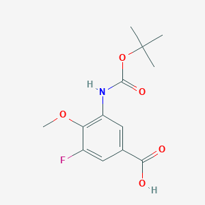 molecular formula C13H16FNO5 B3015036 3-Fluoro-4-methoxy-5-[(2-methylpropan-2-yl)oxycarbonylamino]benzoic acid CAS No. 2287300-27-8