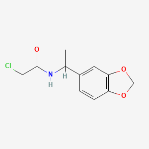 molecular formula C11H12ClNO3 B3015065 N-[1-(2H-1,3-benzodioxol-5-yl)ethyl]-2-chloroacetamide CAS No. 790263-83-1