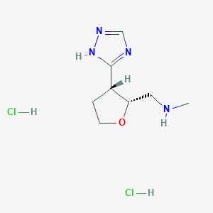 molecular formula C8H16Cl2N4O B3015133 rac-methyl({[(2R,3R)-3-(1H-1,2,4-triazol-5-yl)oxolan-2-yl]methyl})aminedihydrochloride CAS No. 2187426-51-1