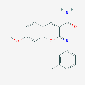 7-Methoxy-2-(3-methylphenyl)iminochromene-3-carboxamide