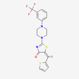(E)-5-(thiophen-2-ylmethylene)-2-(4-(3-(trifluoromethyl)phenyl)piperazin-1-yl)thiazol-4(5H)-one