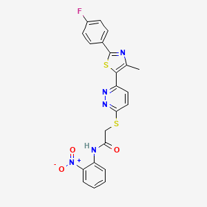 2-((6-(2-(4-fluorophenyl)-4-methylthiazol-5-yl)pyridazin-3-yl)thio)-N-(2-nitrophenyl)acetamide