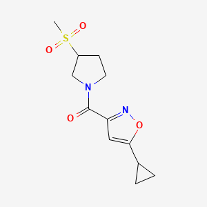 (5-Cyclopropylisoxazol-3-yl)(3-(methylsulfonyl)pyrrolidin-1-yl)methanone